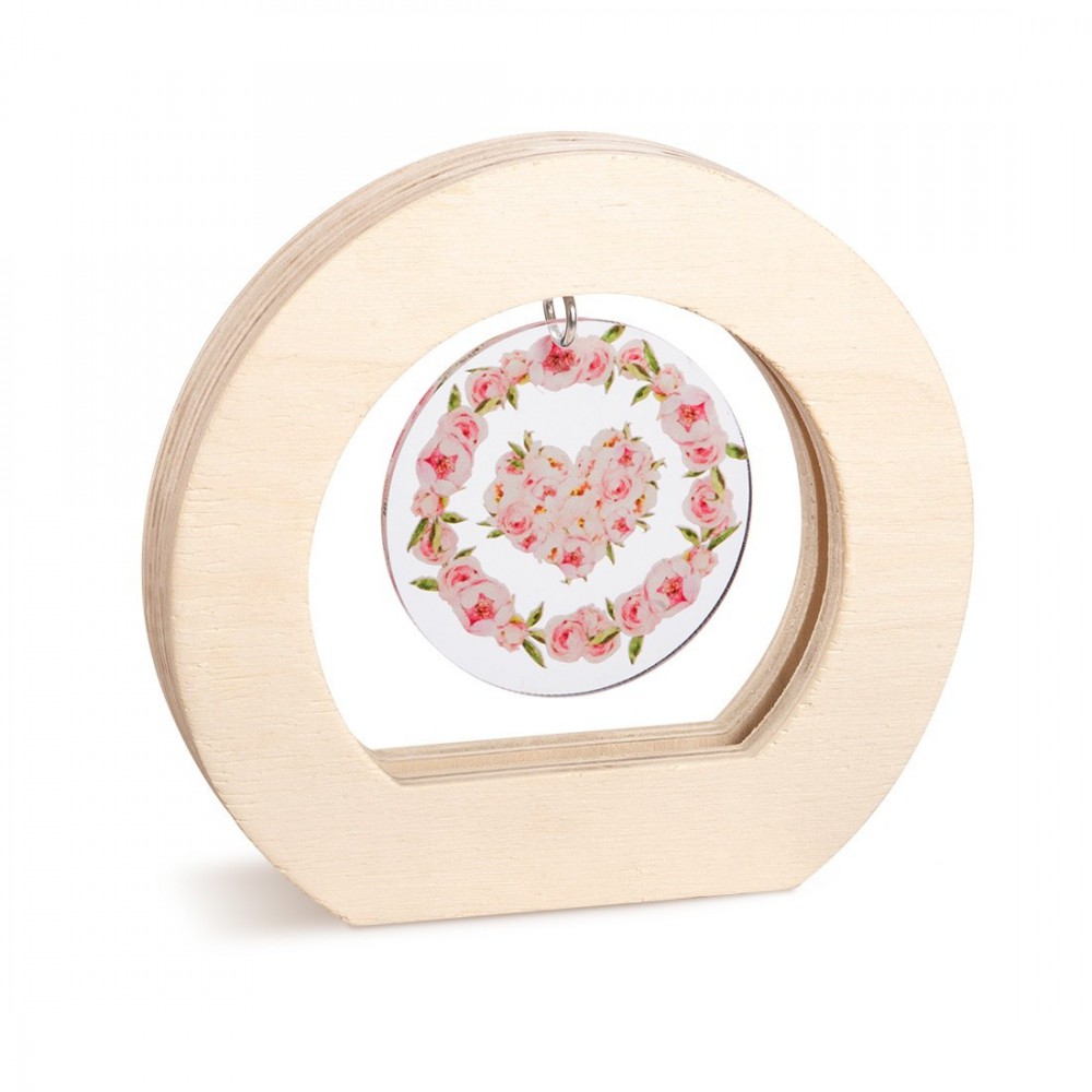 Ξύλινο Οβάλ Καδράκι με Plexi 