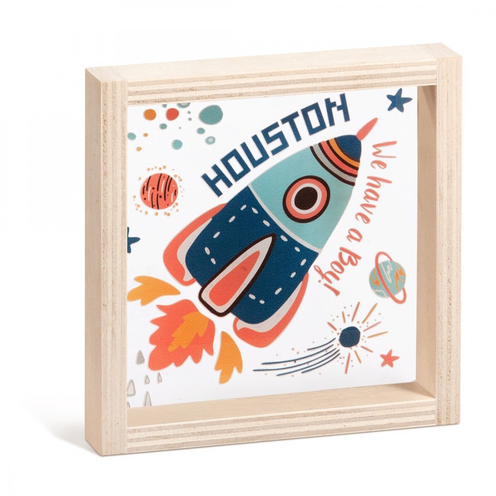 Ξύλινο Καδράκι με Plexi 