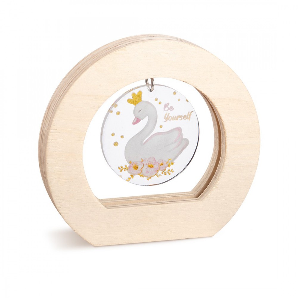 Ξύλινο Οβάλ Καδράκι με Plexi 