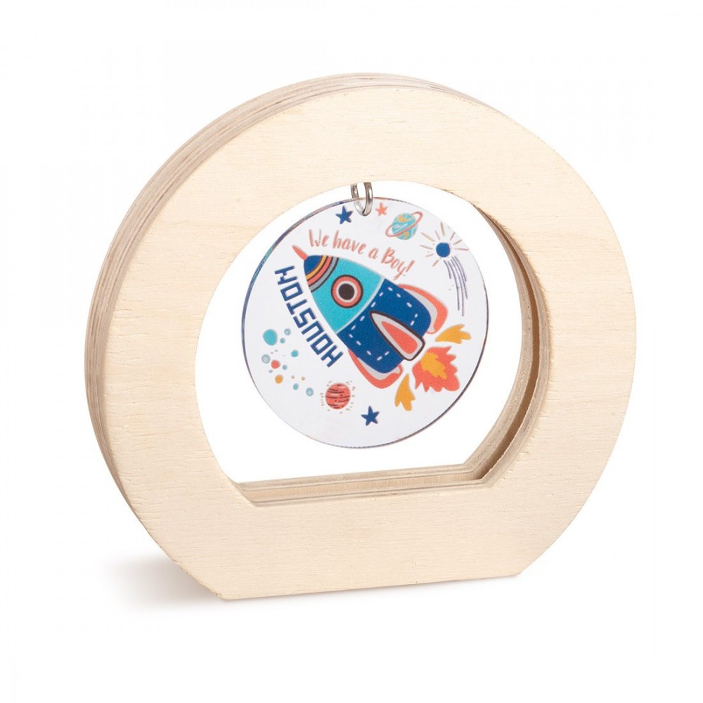 Ξύλινο Οβάλ Καδράκι με Plexi 