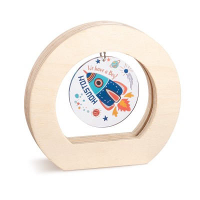 Ξύλινο Οβάλ Καδράκι με Plexi