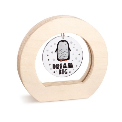 Ξύλινο Οβάλ Καδράκι με Plexi