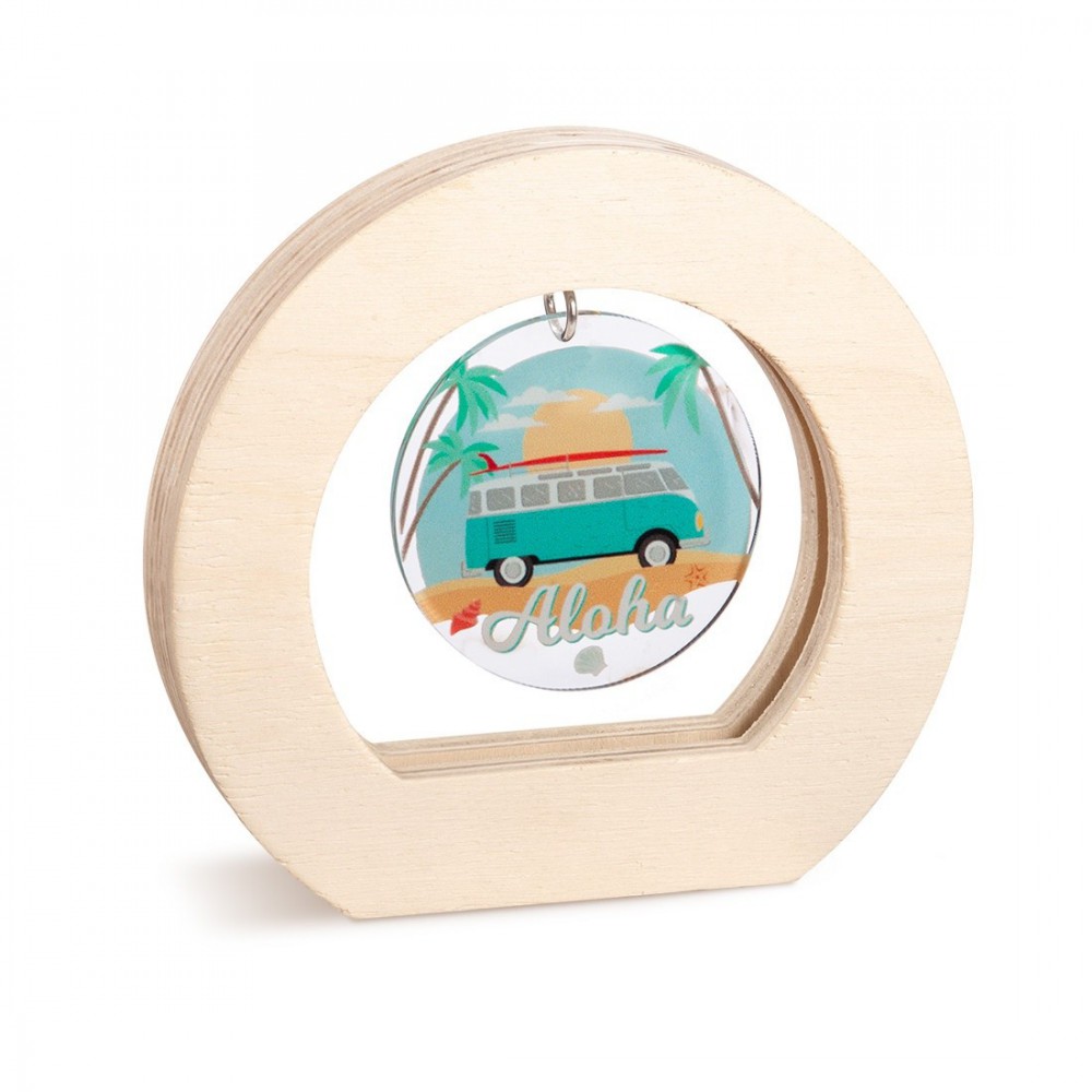 Ξύλινο Οβάλ Καδράκι με Plexi 