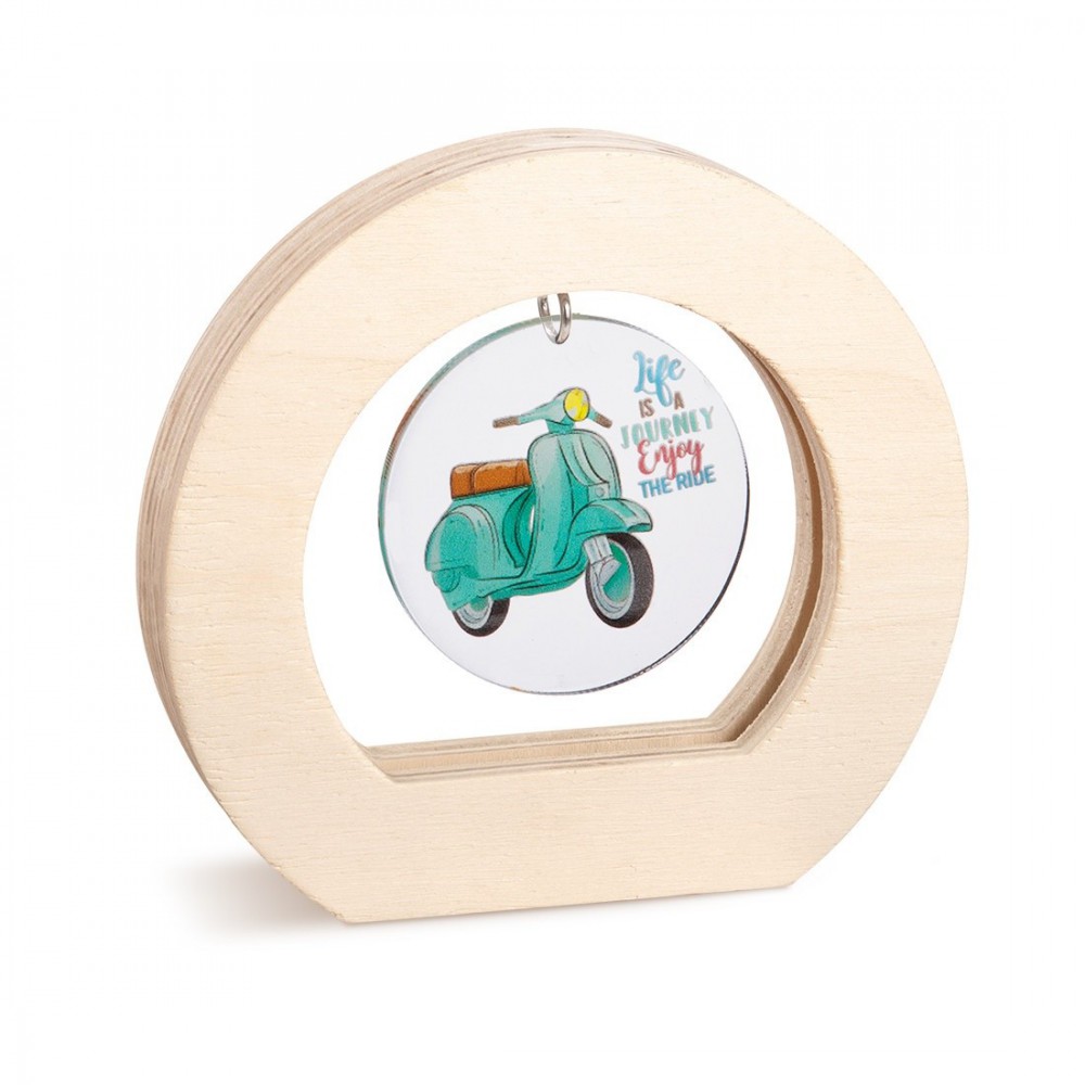 Ξύλινο Οβάλ Καδράκι με Plexi 