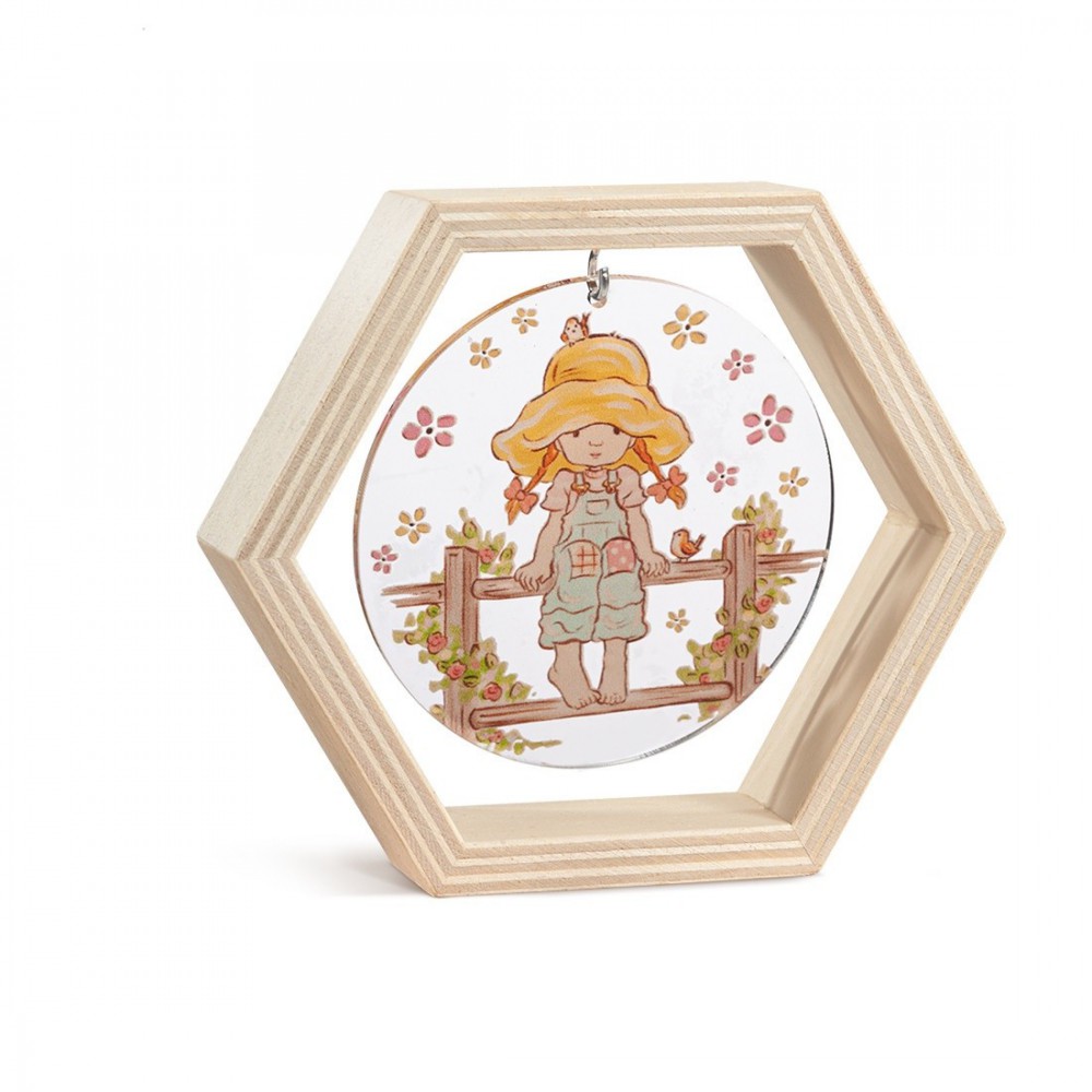 Ξύλινο Εξάγωνο Καδράκι με Plexi 