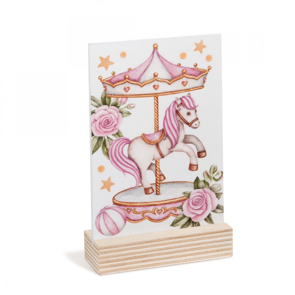 Ξύλινη βάση με καδράκι Plexi 