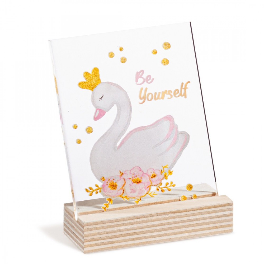 Ξύλινη βάση με καδράκι Plexi 