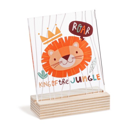 Ξύλινη βάση με καδράκι Plexi