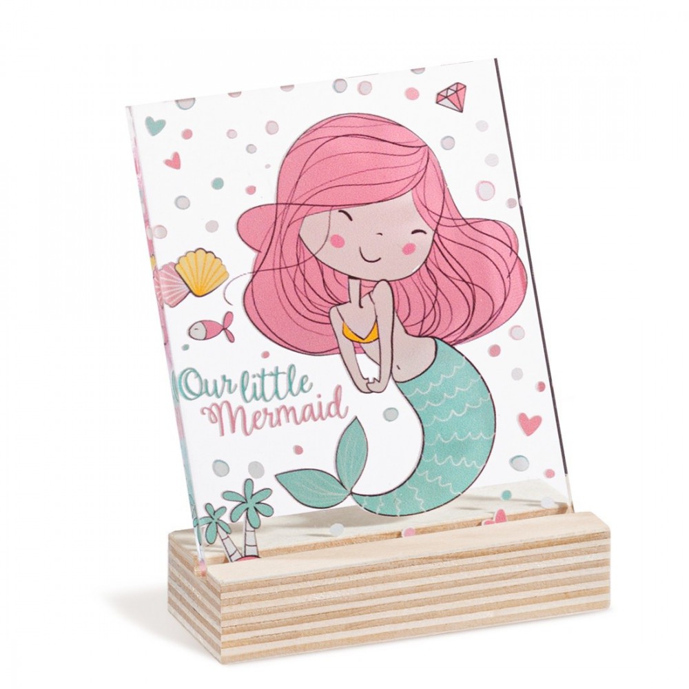 Ξύλινη βάση με καδράκι Plexi 