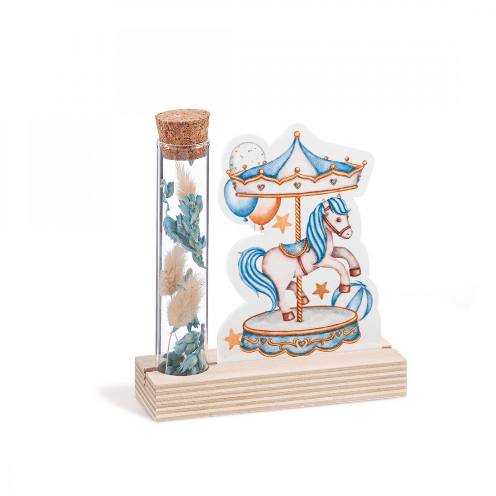 Ξύλινη βάση με καδράκι Plexi & γυάλινο σωλήνα 