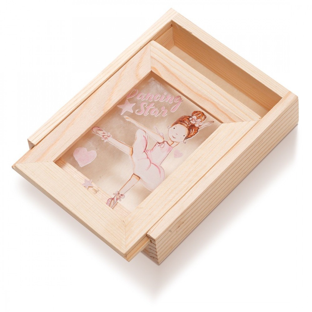 Ξύλινη Κασετίνα με κορνίζα Plexi 