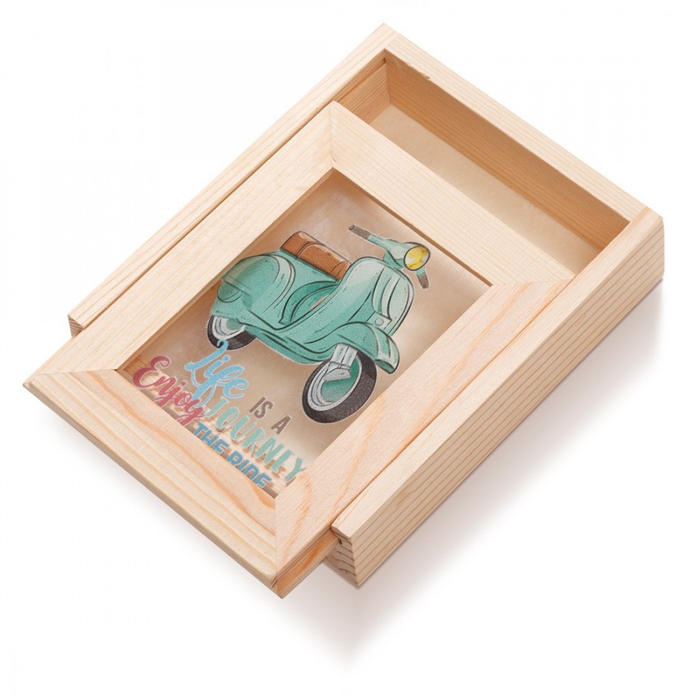 Ξύλινη Κασετίνα με κορνίζα Plexi 