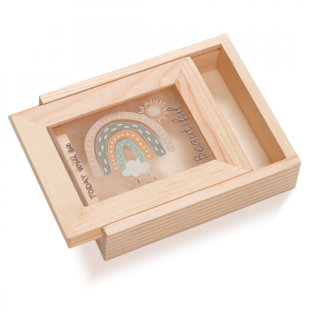 Ξύλινη Κασετίνα με κορνίζα Plexi 