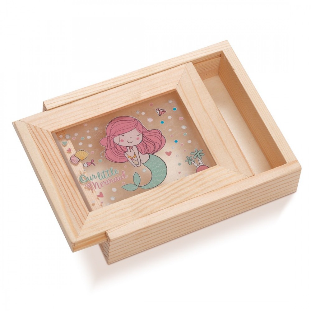 Ξύλινη Κασετίνα με κορνίζα Plexi 