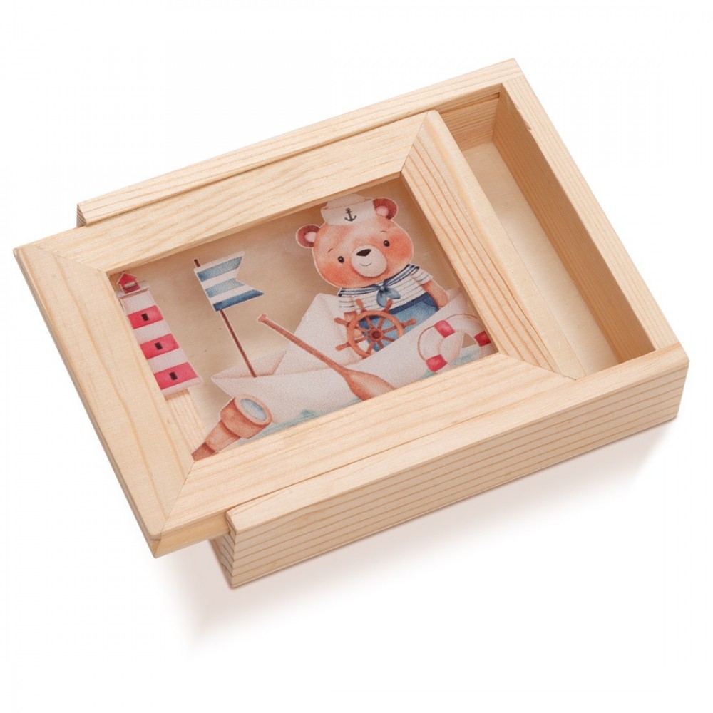 Ξύλινη Κασετίνα με κορνίζα Plexi 