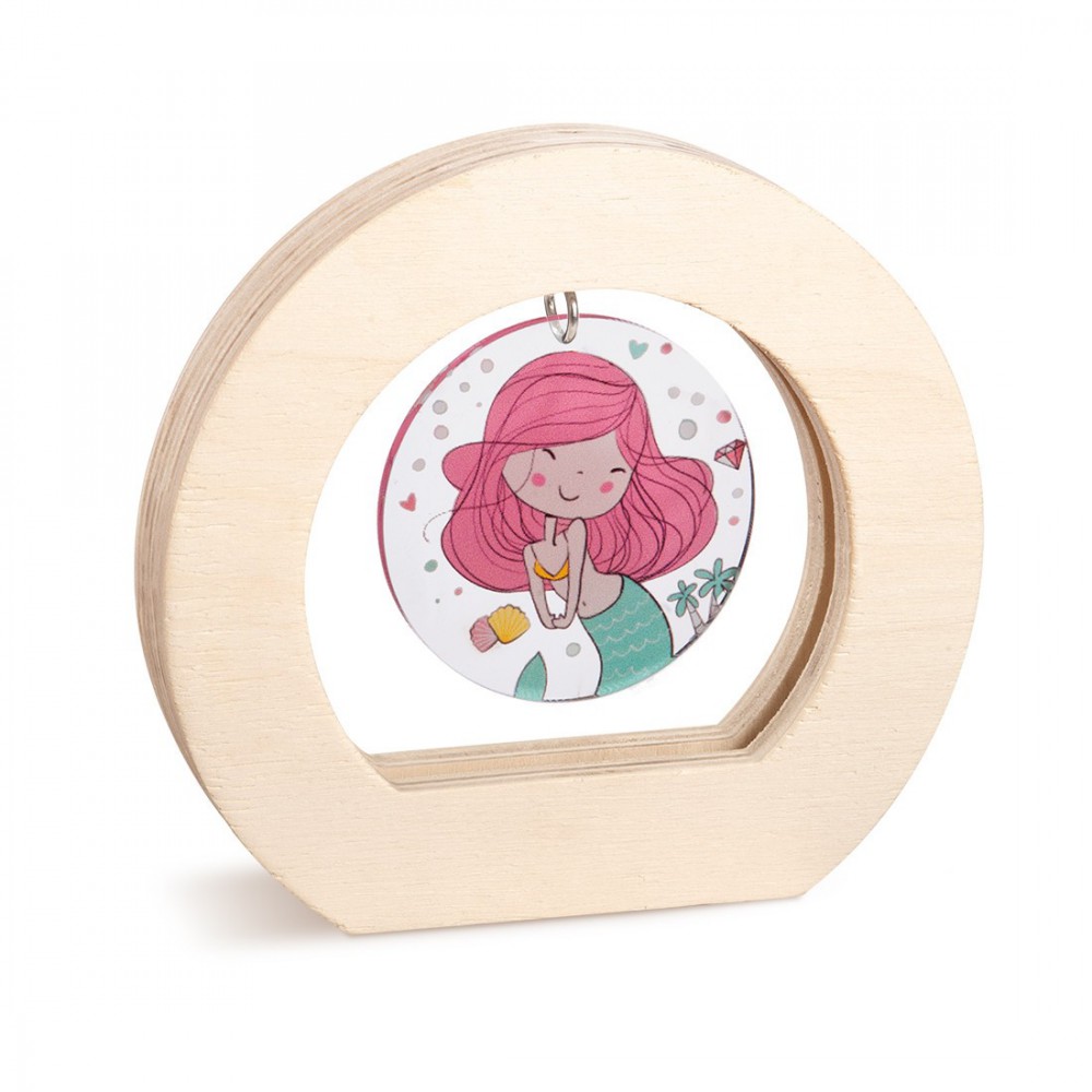 Ξύλινο Οβάλ Καδράκι με Plexi 