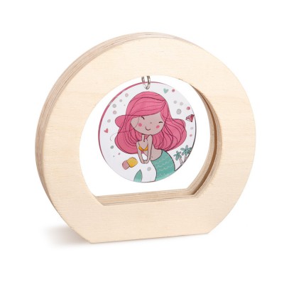 Ξύλινο Οβάλ Καδράκι με Plexi