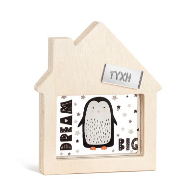 Ξύλινο Διακοσμητικό Σπιτάκι με Plexi