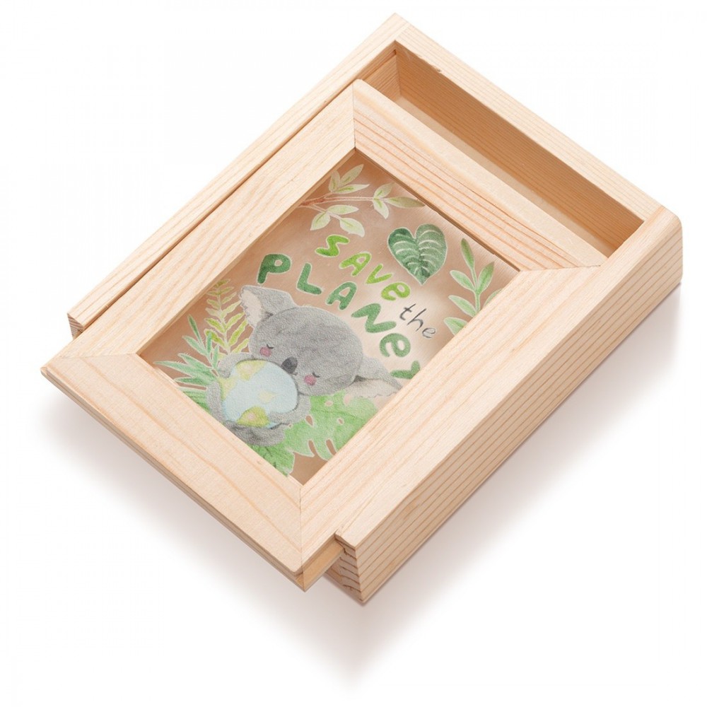 Ξύλινη Κασετίνα με κορνίζα Plexi 