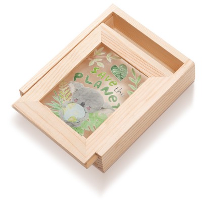 Ξύλινη Κασετίνα με κορνίζα Plexi