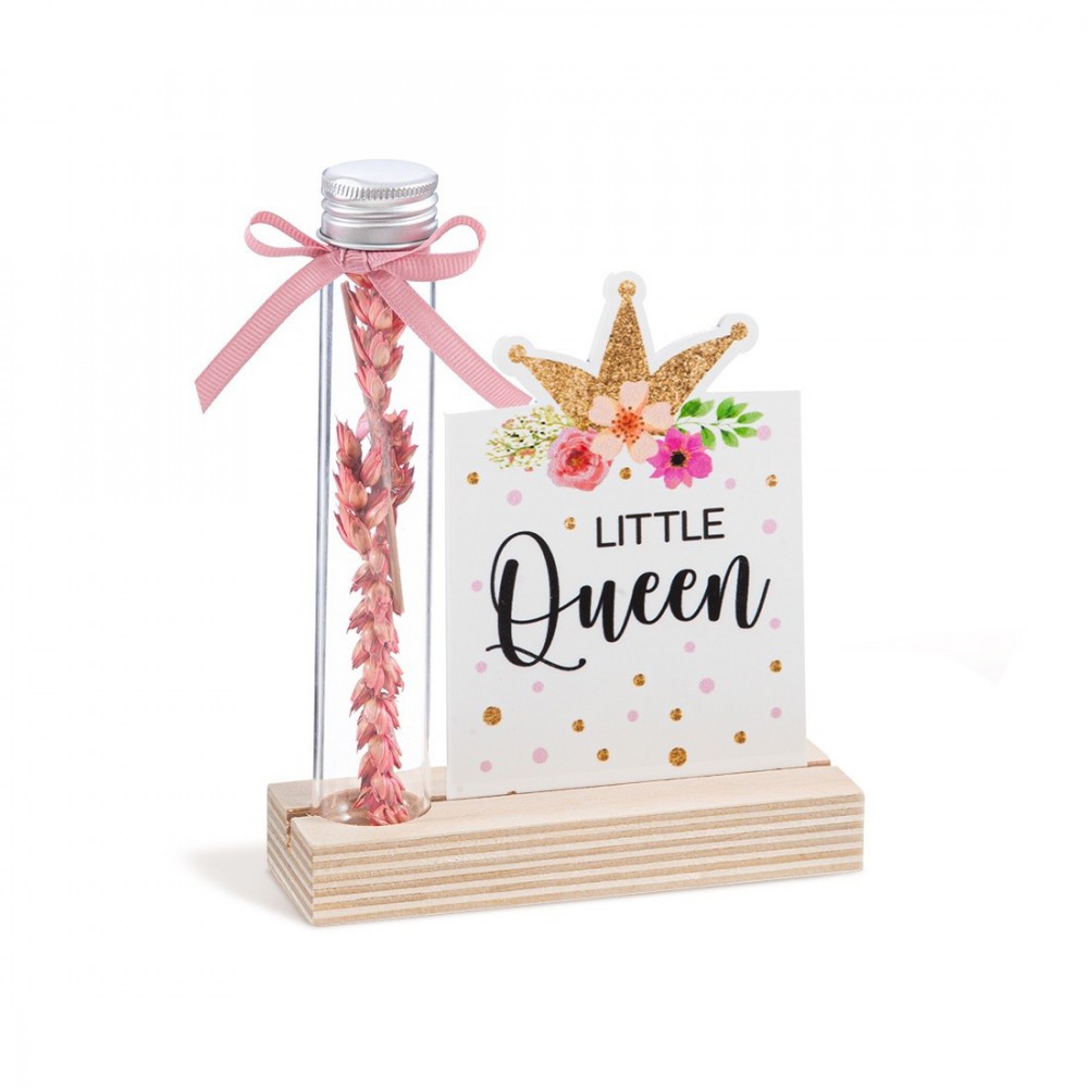 Ξύλινη βάση με καδράκι Plexi & γυάλινο σωλήνα 