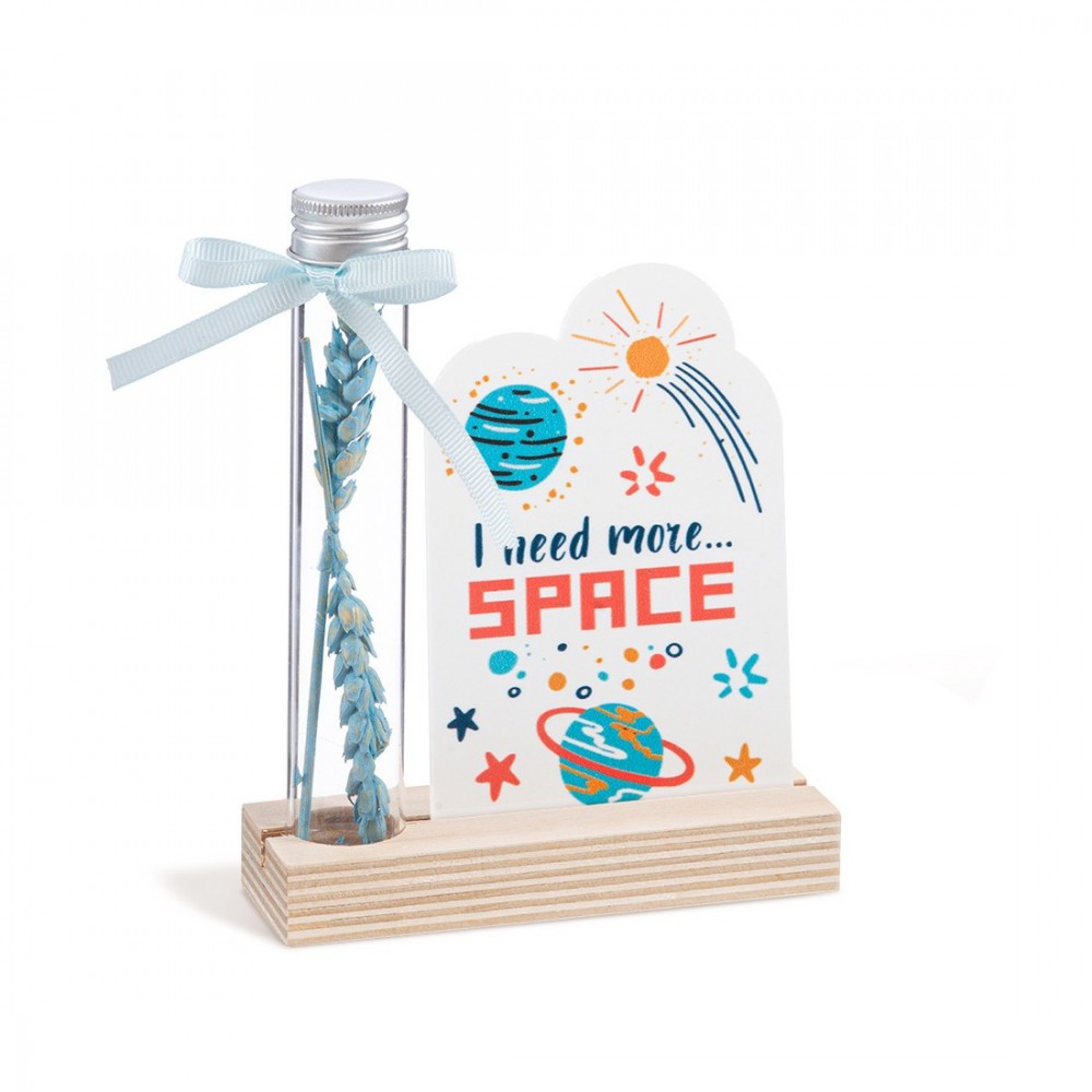 Ξύλινη βάση με καδράκι Plexi & γυάλινο σωλήνα 