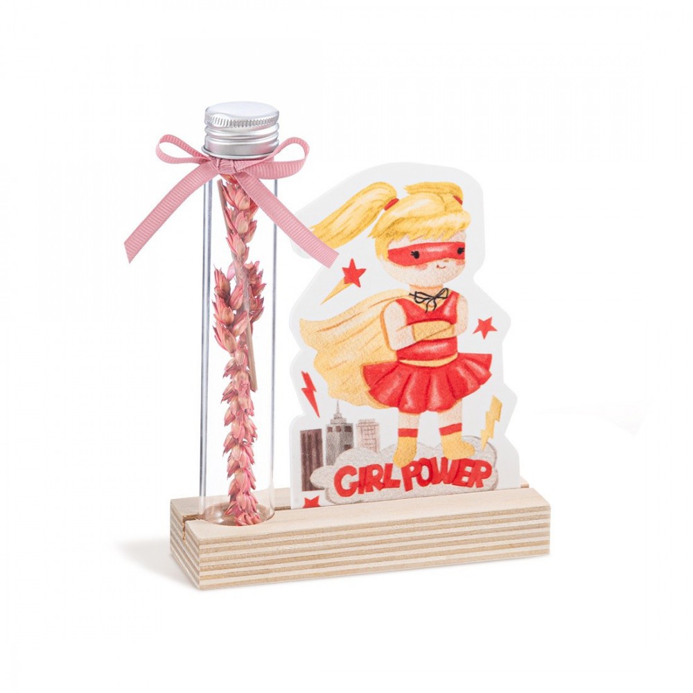 Ξύλινη βάση με καδράκι Plexi & γυάλινο σωλήνα 