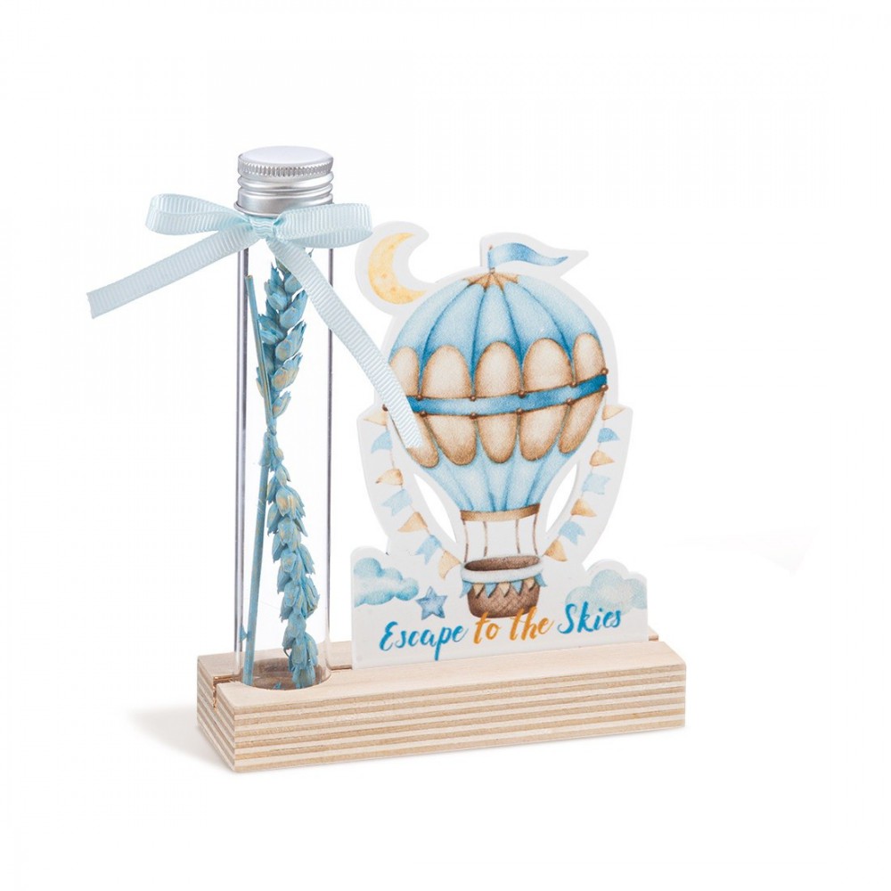 Ξύλινη βάση με καδράκι Plexi & γυάλινο σωλήνα 