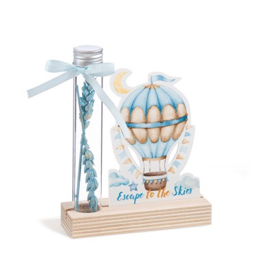 Ξύλινη βάση με καδράκι Plexi & γυάλινο σωλήνα