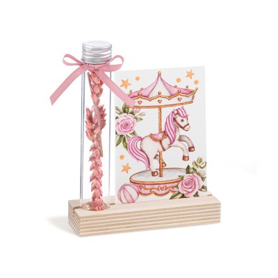 Ξύλινη βάση με καδράκι Plexi & γυάλινο σωλήνα