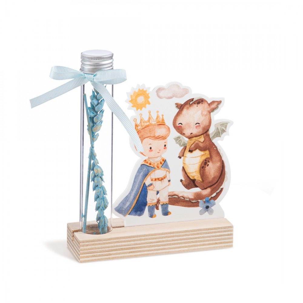 Ξύλινη βάση με καδράκι Plexi & γυάλινο σωλήνα 