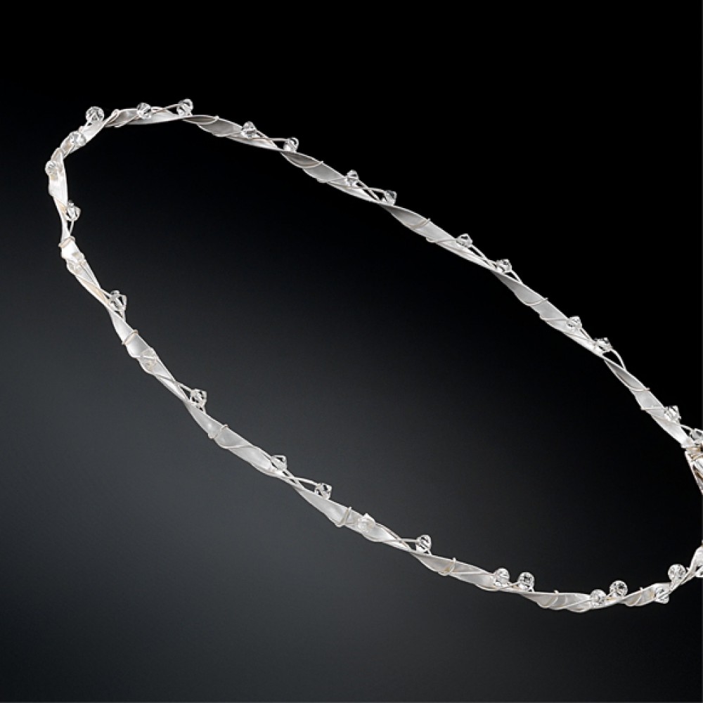 Στέφανα Γάμου Ασημένια  Swarovski  Λάχεσις