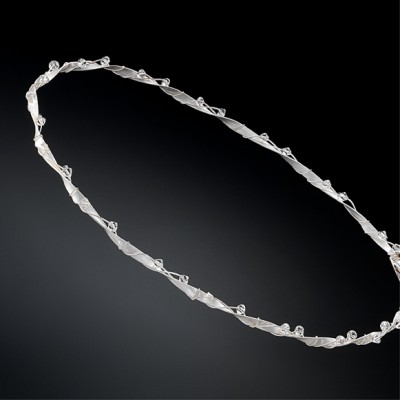 Στέφανα Γάμου Ασημένια  Swarovski  Λάχεσις