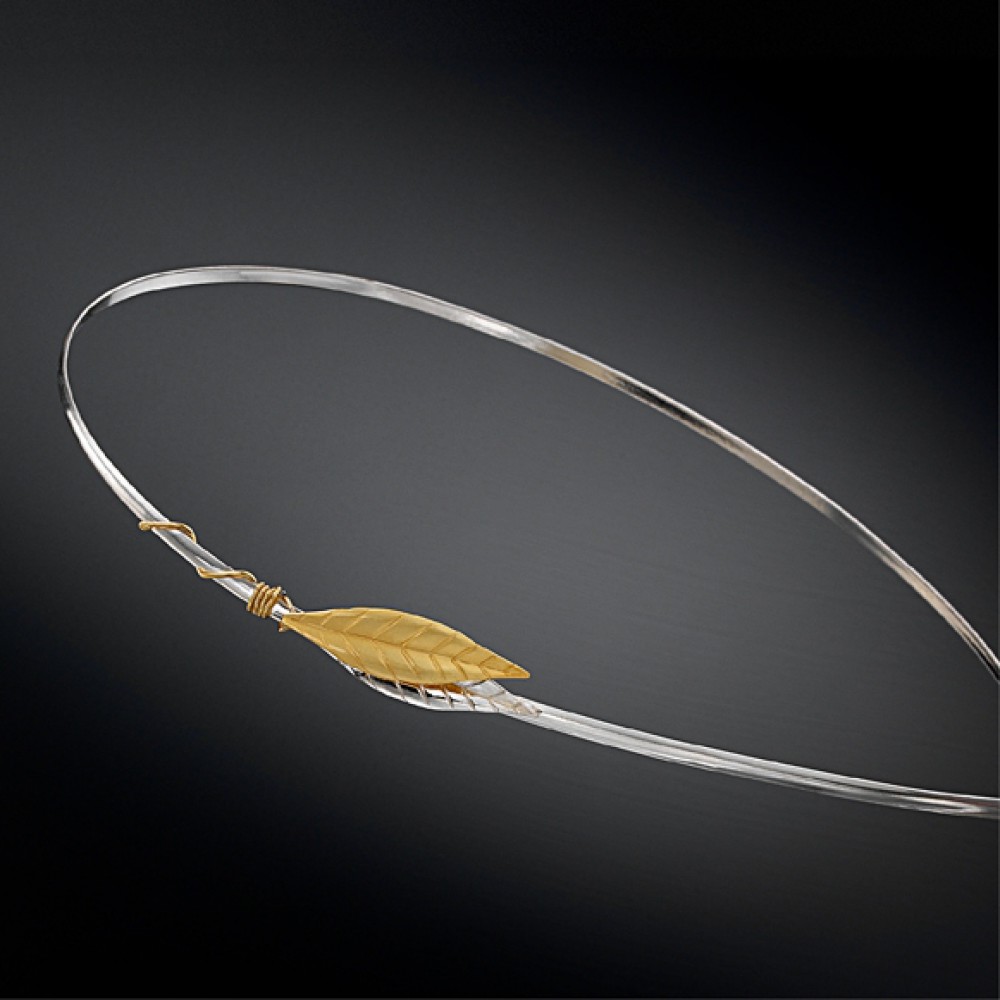 Στέφανα Γάμου Ασημένια  με Φύλλα Κυβέλη