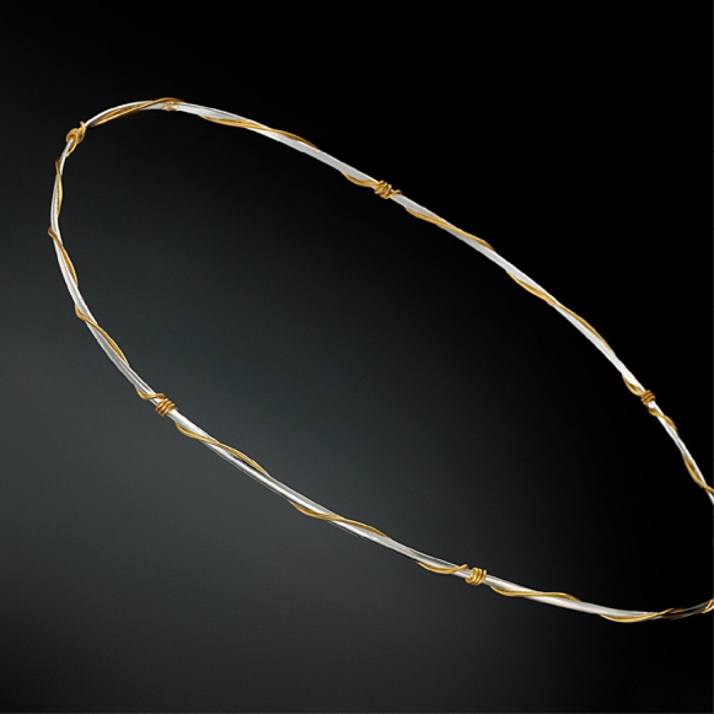 Στέφανα Γάμου Δίχρωμα Ασημένια  Κλεόρα