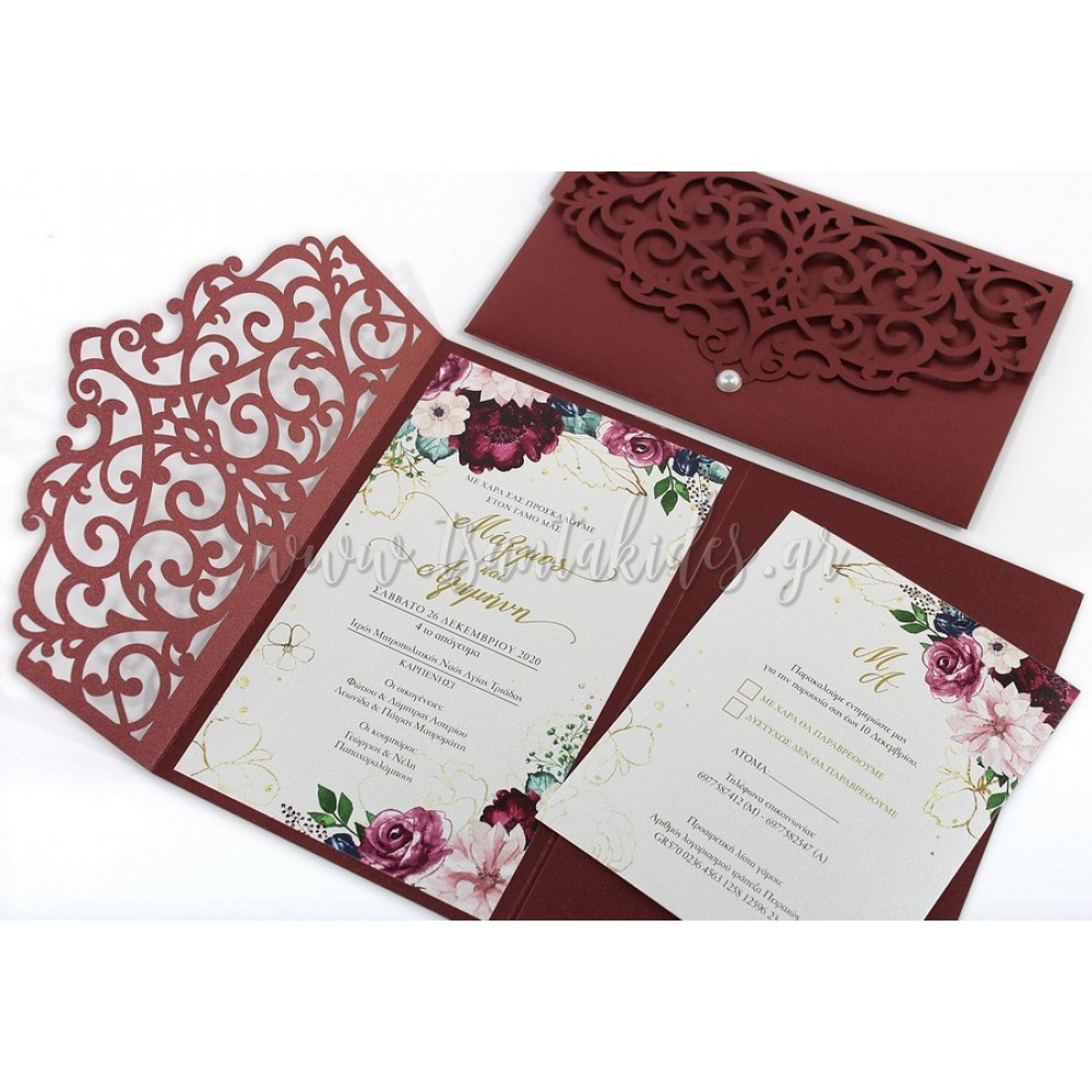 Προσκλητήριο Γάμου 7718 3Π11 (Laser Cut)