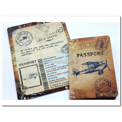 Προσκλητήριο Βάπτισης 1696 PASSPORT ΔΙΠΤΥΧΟ